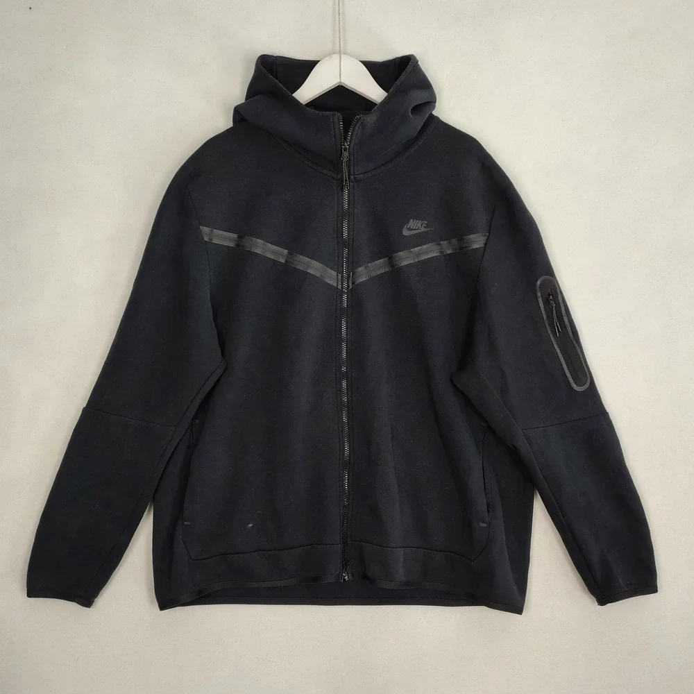 Nike Tech Fleece Full Zip Hoodie Black Mens XXL CU4489-010